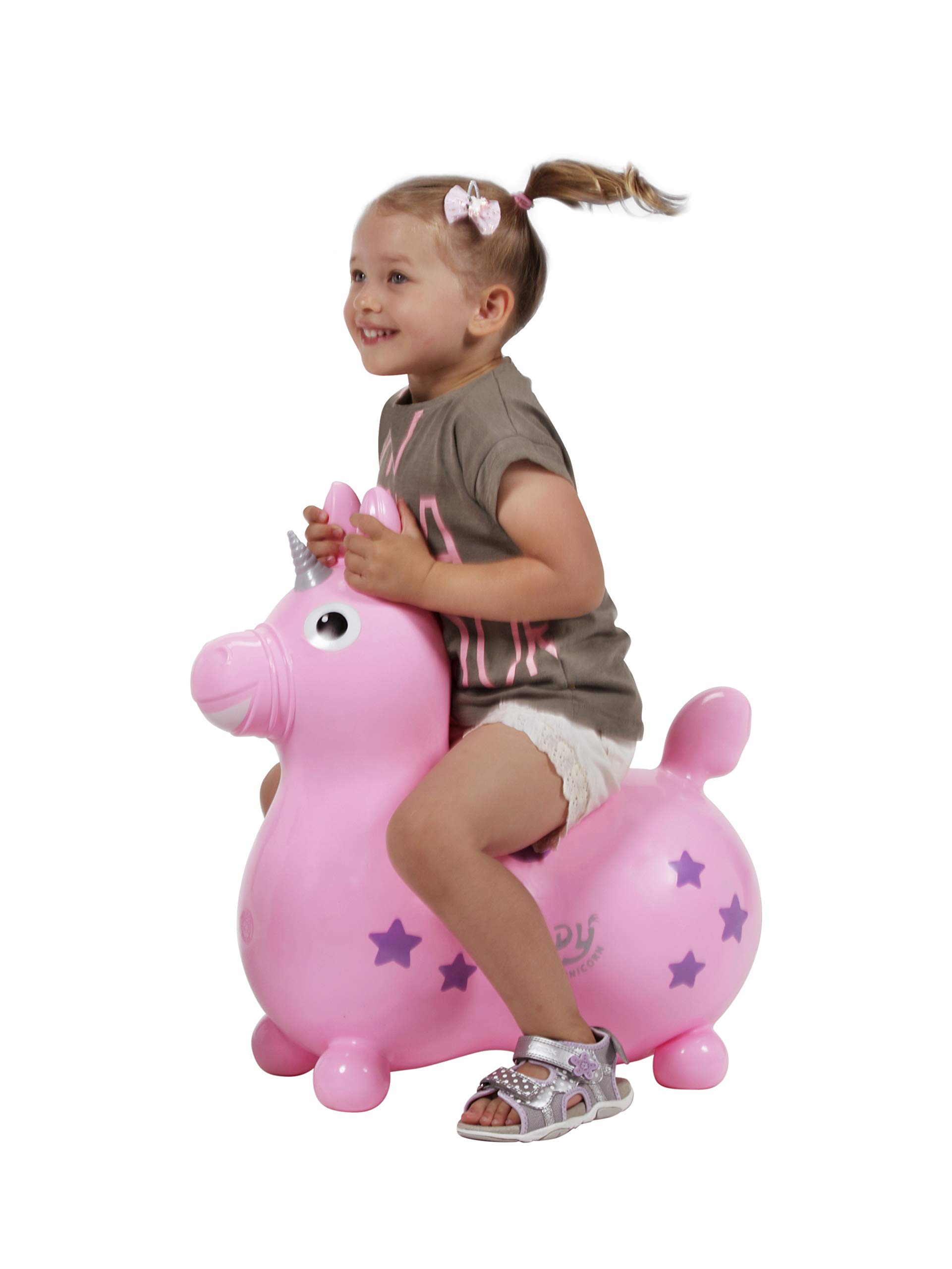 GYMNIC Hop-on Unicorn Rody Magical Unicorn Inflatable Hop-on Animal (Pink, 3-5 Years, Includes Hand Pump) - Image 3