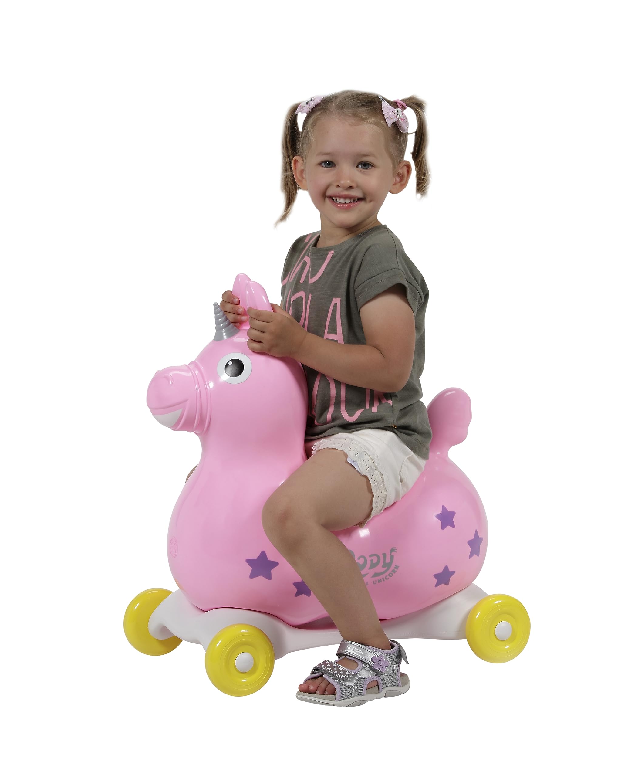 GYMNIC Hop-on Unicorn Rody Magical Unicorn Inflatable Hop-on Animal (Pink, 3-5 Years, Includes Hand Pump) - Image 4