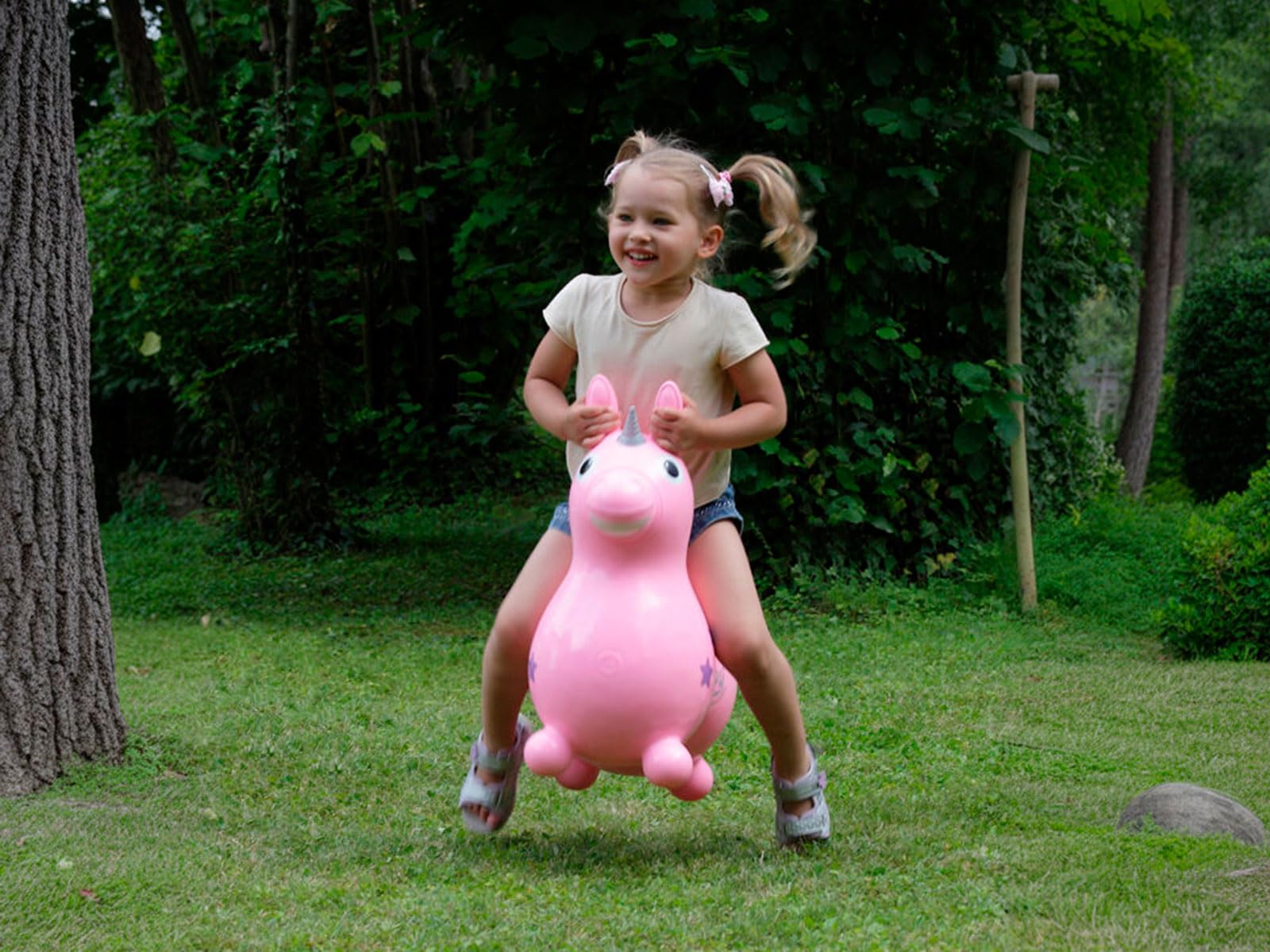 GYMNIC Hop-on Unicorn Rody Magical Unicorn Inflatable Hop-on Animal (Pink, 3-5 Years, Includes Hand Pump) - Image 5