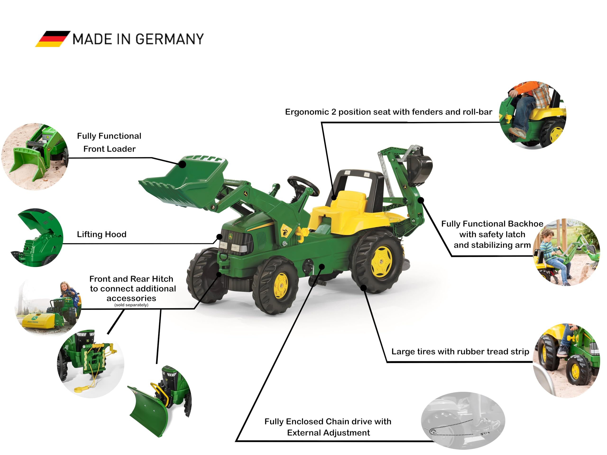John Deere Pedal Loader with Backhoe & Winch - Image 3