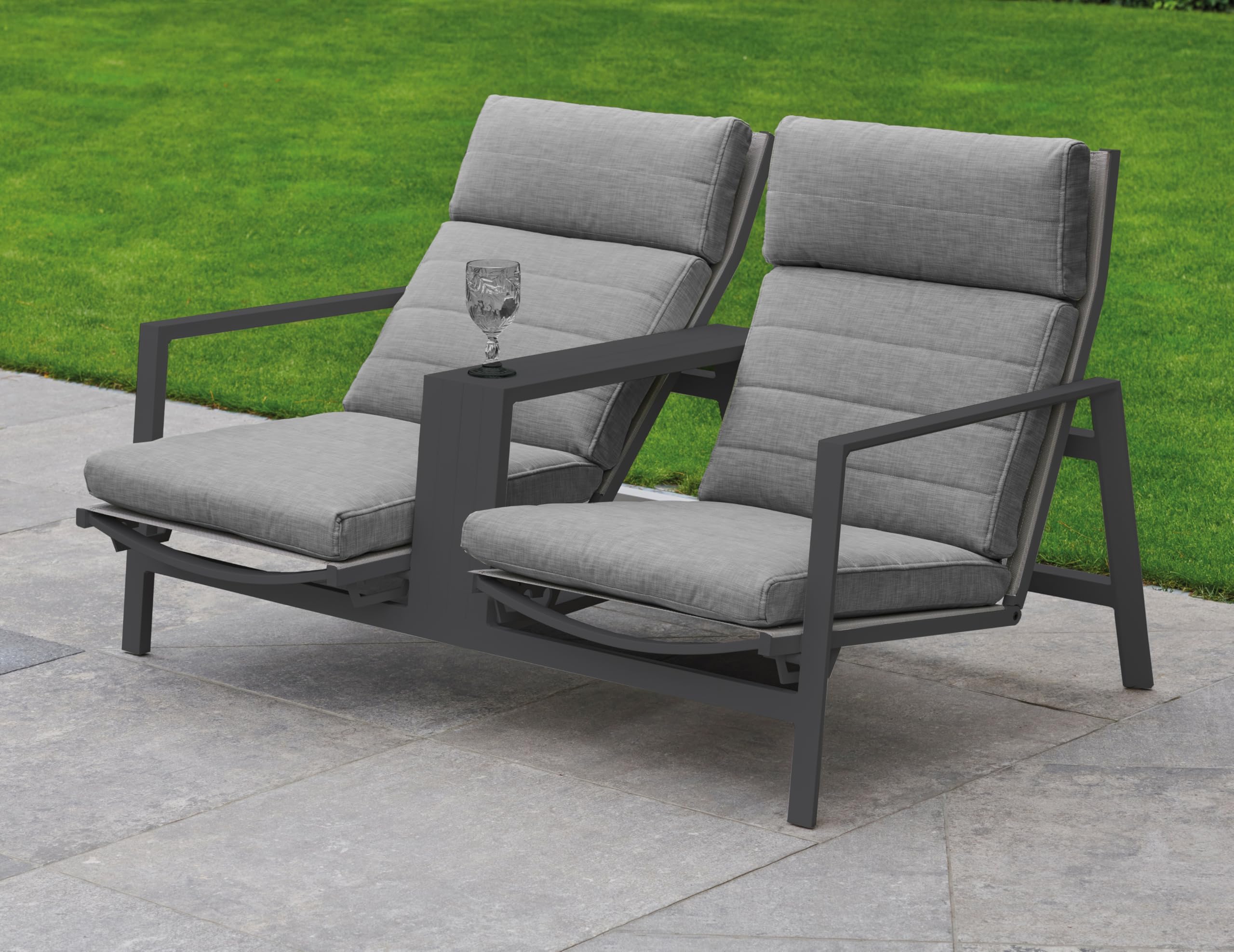 KETTLER Bondi Tete A Tete Loveseat (Lava) - Image 3