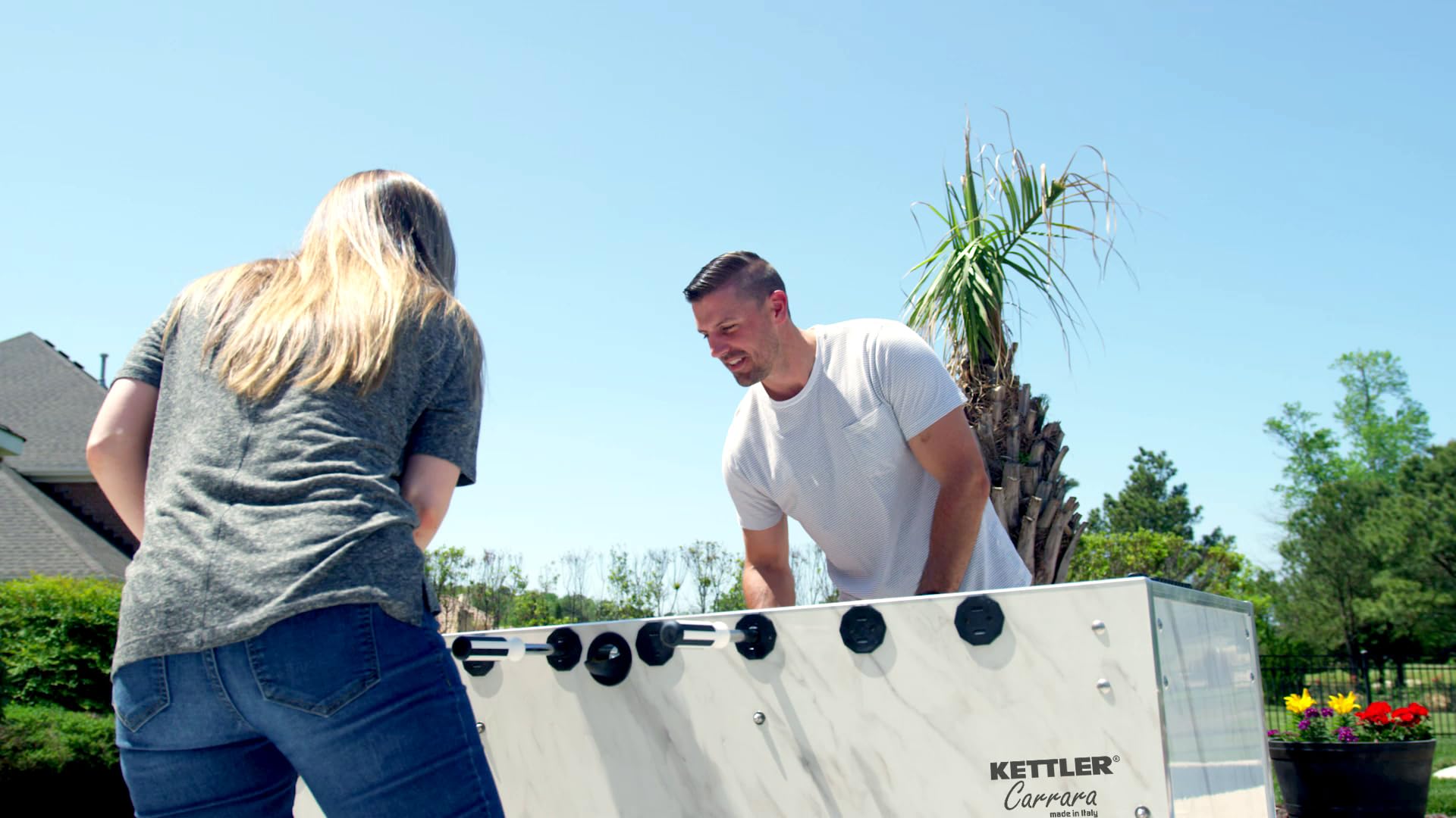 KETTLER Carrara Outdoor Foosball Table with 360 Degree Goalie Rotation, 5 Resin Balls, 5 Cork Balls and Premium Storage Cover - Image 9