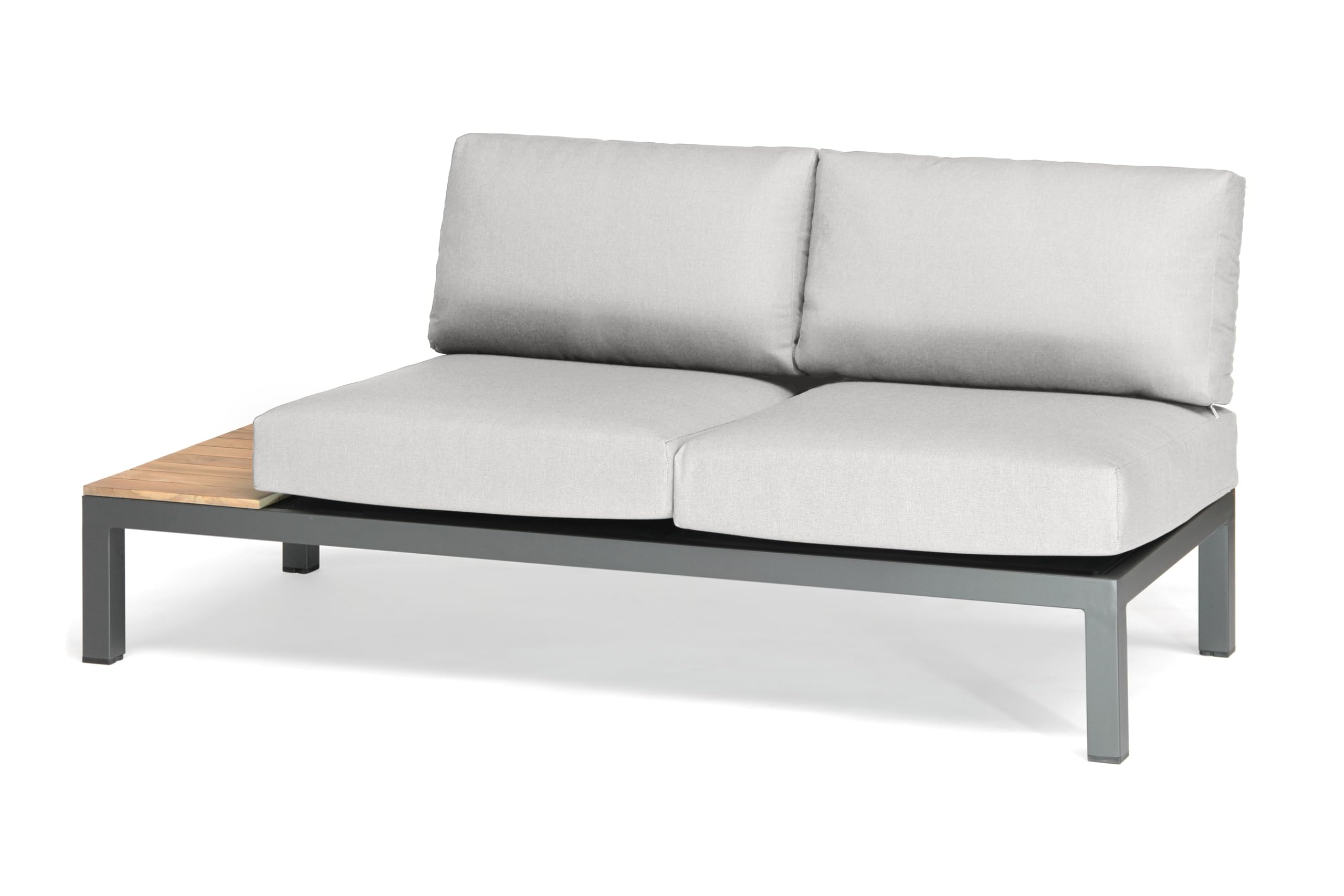 KETTLER Elba Aluminum 4-Piece Corner Set with Teak Accents (Cast Silver) - Image 4