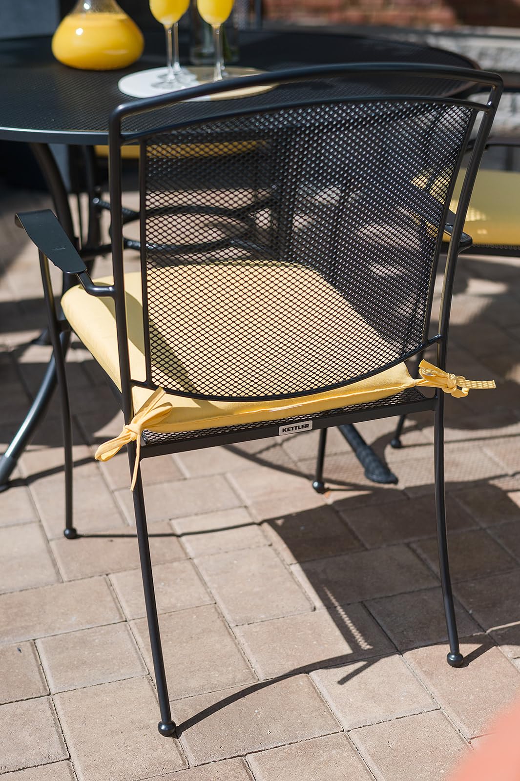 KETTLER Henley 7-Piece Wrought Iron Mesh Dining Set - Image 6