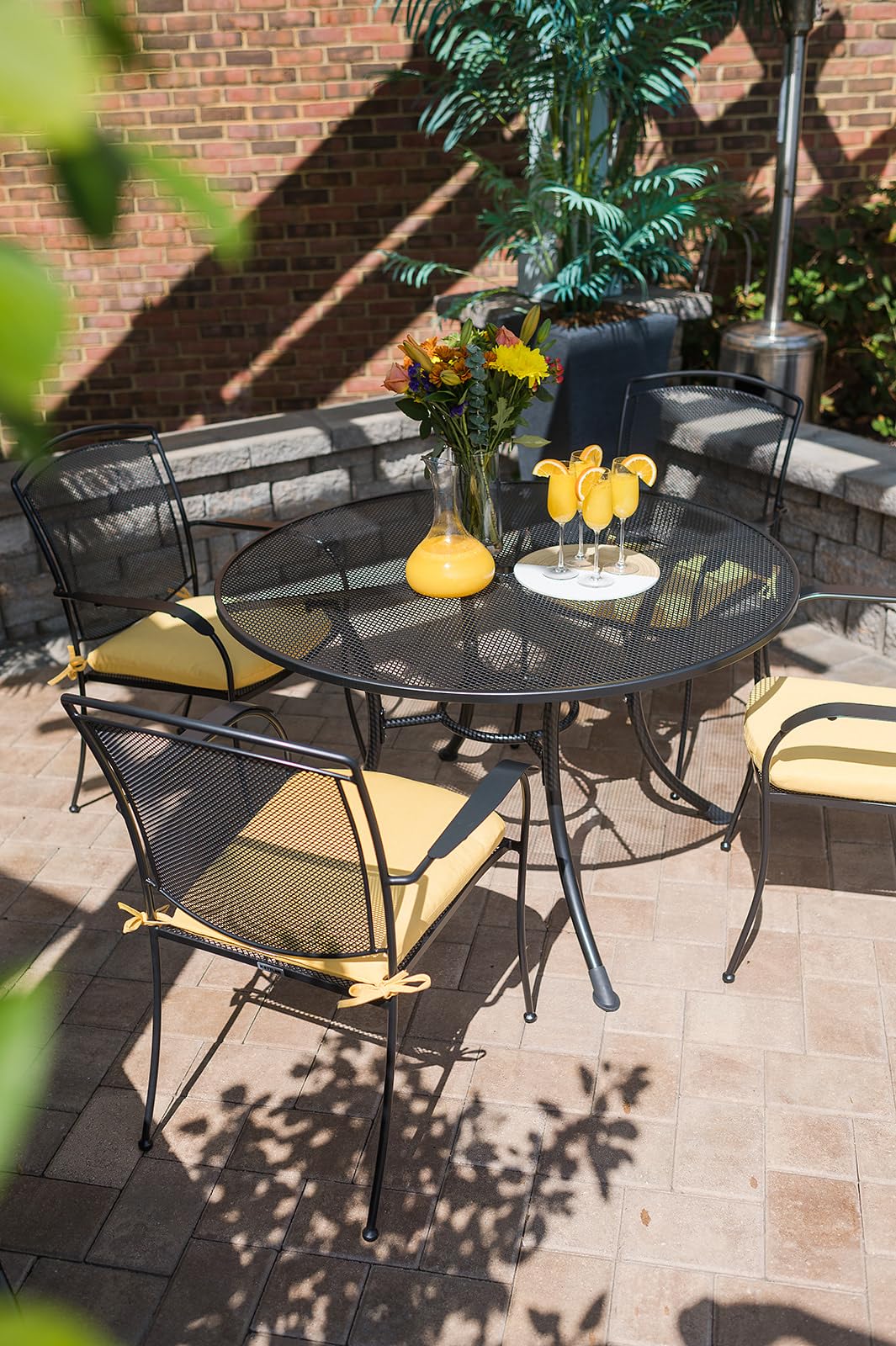 KETTLER Henley 7-Piece Wrought Iron Mesh Dining Set - Image 7