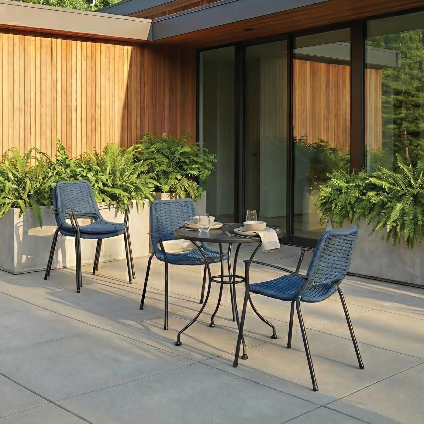 KETTLER Metro Rope Stackable Arm Chair Set (4) - Image 4