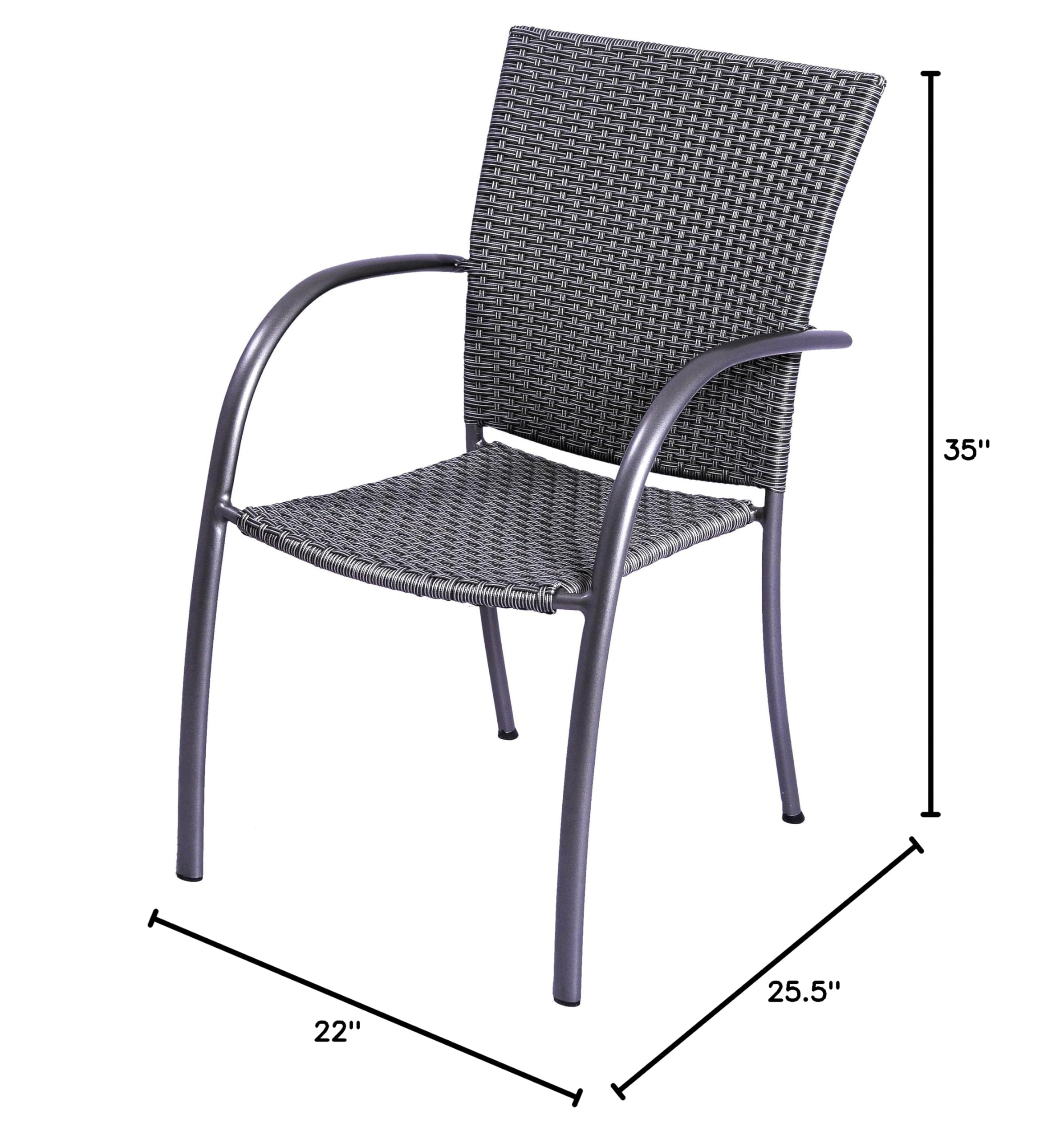 KETTLER Pilano Woven Stackable Arm Chairs - Set of 4 - Image 3