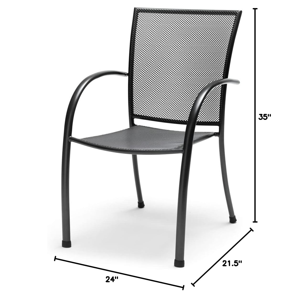 KETTLER Pilano Wrought Iron Mesh Arm Chair - Set of 4 - Image 3