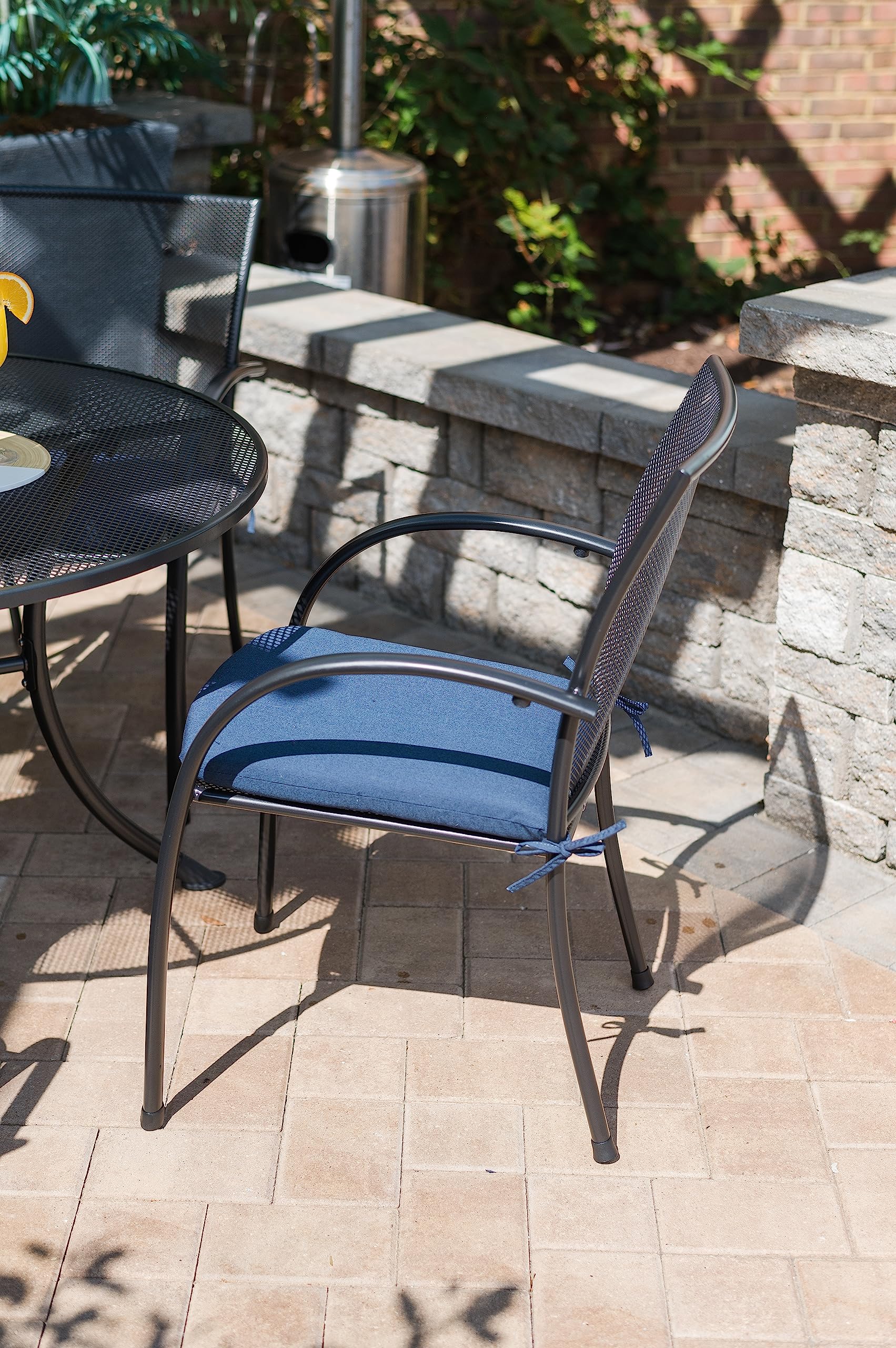 KETTLER Pilano Wrought Iron Mesh Arm Chair - Set of 4 - Image 6