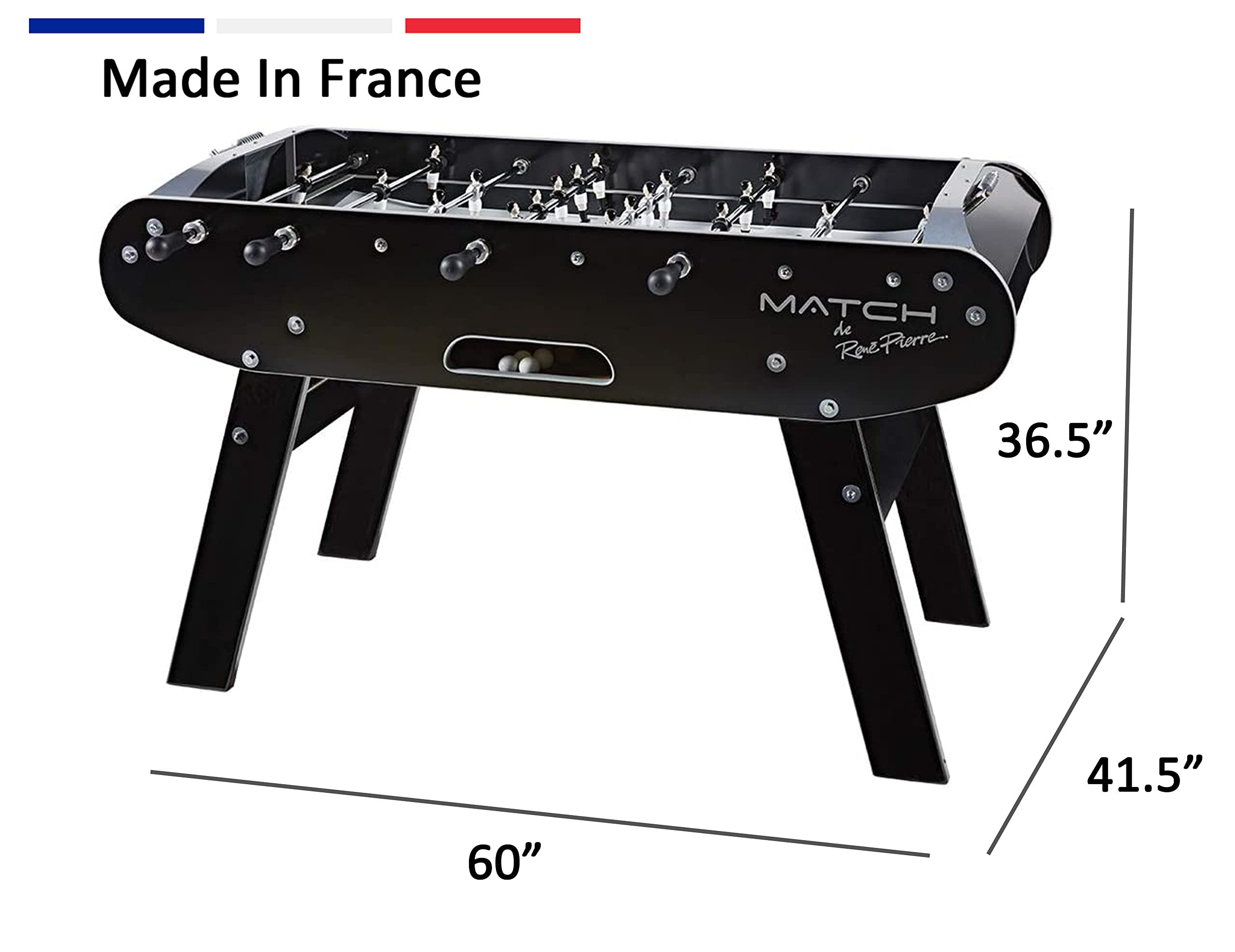 René Pierre Match Noir Foosball Table in Black - Image 3