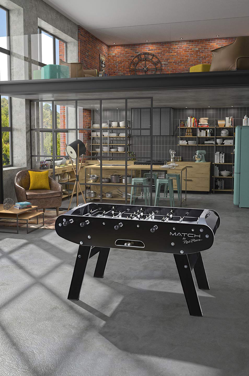 René Pierre Match Noir Foosball Table in Black - Image 8