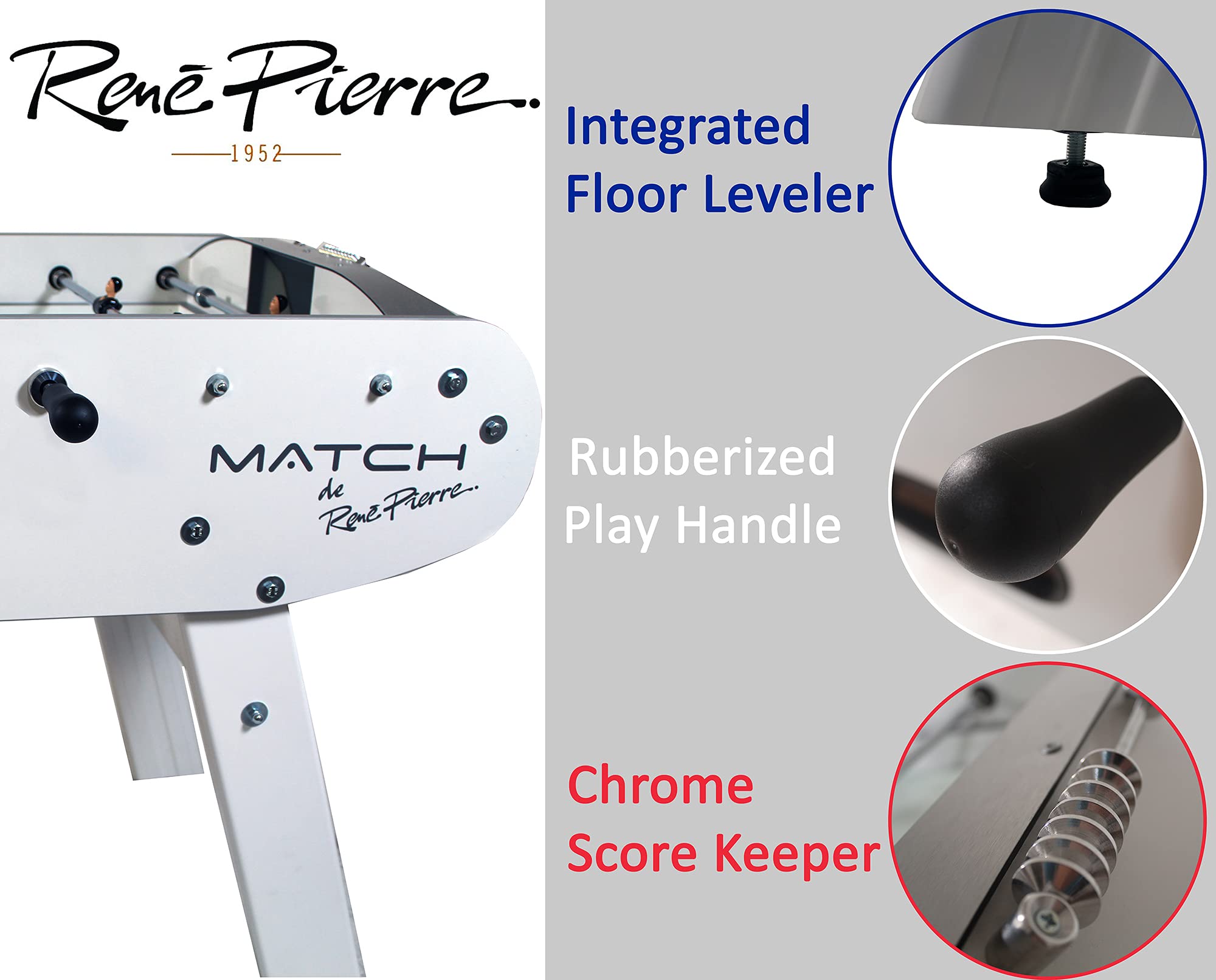 Rene Pierre Match Blanc Foosball Table Made in France - Image 3