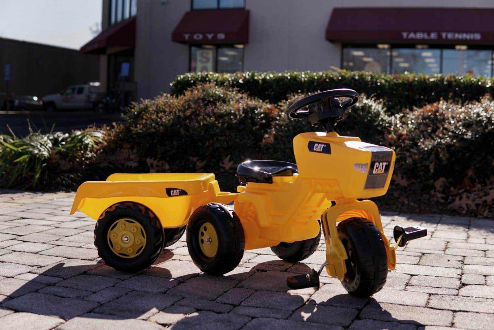 ROLLY TOYS CAT 3-Wheeled Pedal Tractor with Trailer - Image 3