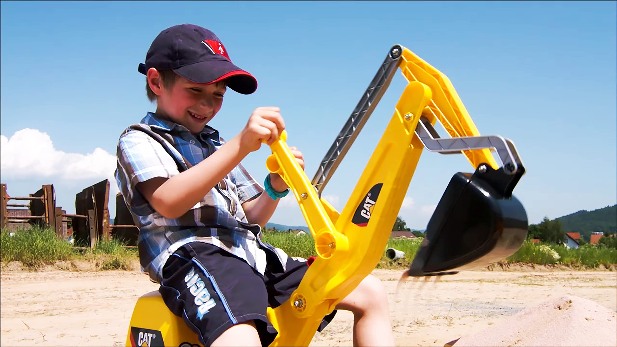 rolly toys CAT Construction Ride-On: 360-Degree Excavator/Shovel Digger, Youth Ages 3+ , Yellow - Image 5