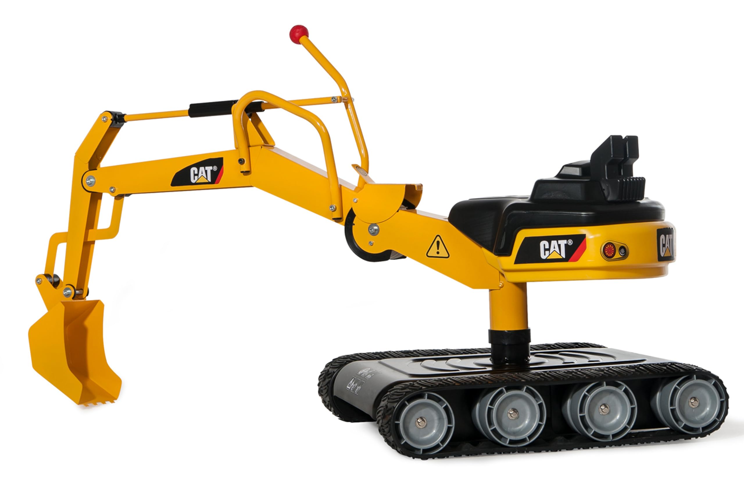 rolly toys CAT Construction Ride-On: Metal 360-Degree Excavator Digger with Traction Treads, Youth Ages 3+ Yellow, 38"(H) x 18"(W) x 34"(D) - Image 3